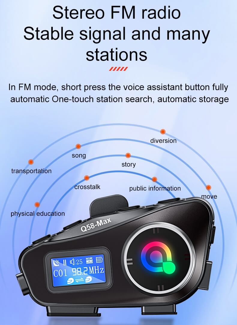 RideLink™ Q58 – MAX | Smart Motorcycle Intercom