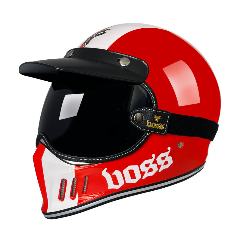 Retro Helmet FRP-02 with glasses