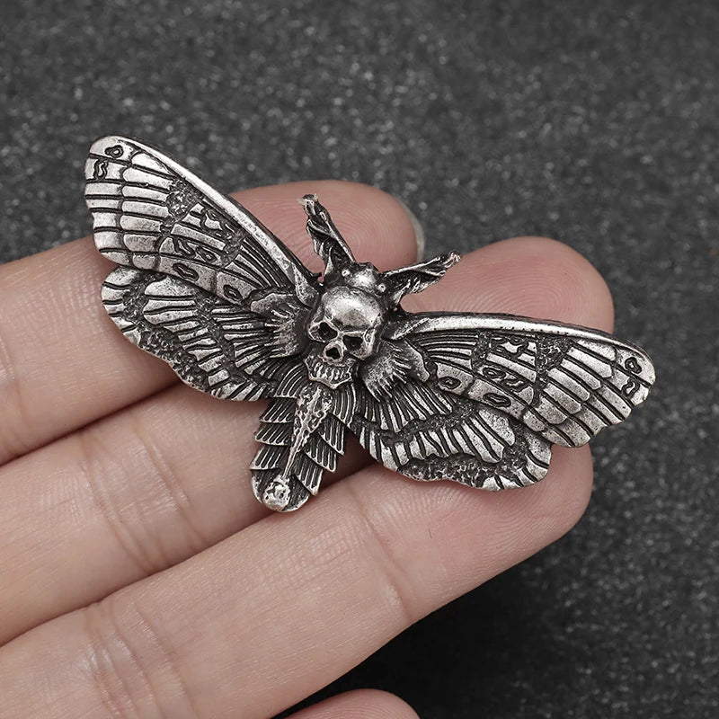 DeathWing™ by Black Atlas™ – Gothic Skull Moth Brooch