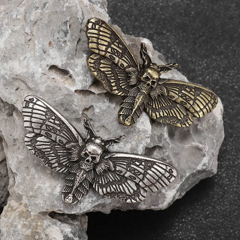 DeathWing™ by Black Atlas™ – Gothic Skull Moth Brooch