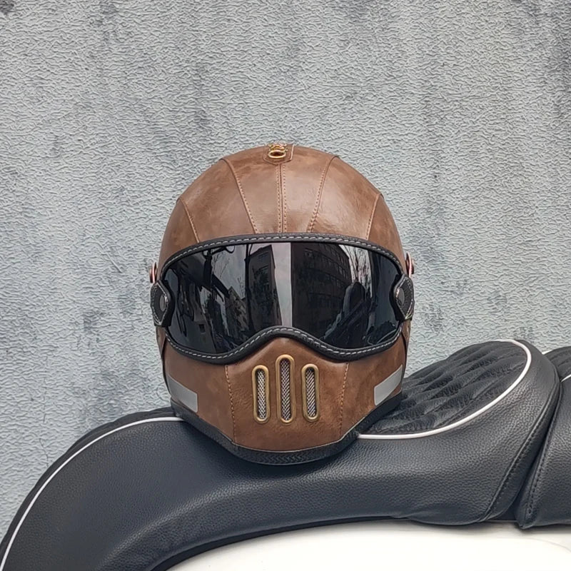 antique leather motorcycle helmet RideMorph™ Classic Helmet Leather – Freedom Riders