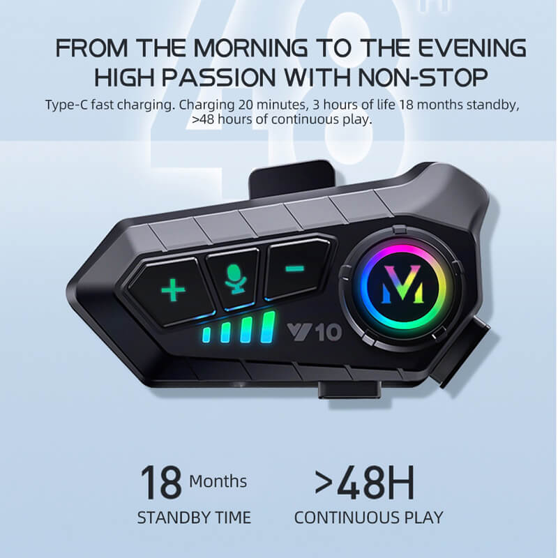 RideLink™ Y10 – Bluetooth 5.3 Motorcycle Intercom