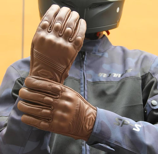 RiderGuard Elite™ Leather Motorcycle Gloves IRONRIDE