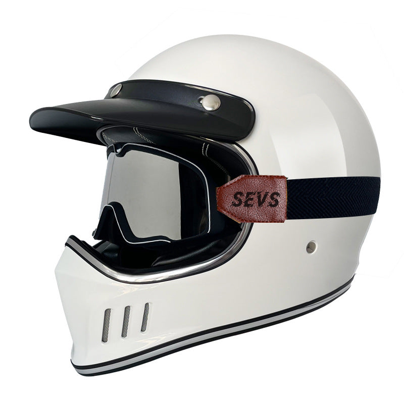 Retro Helmet FRP-02 with glasses