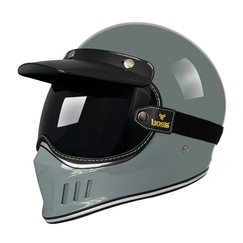 Retro Helmet FRP-02 with glasses
