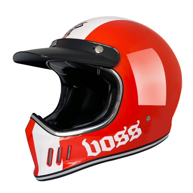 Retro Helmet FRP-02 with glasses