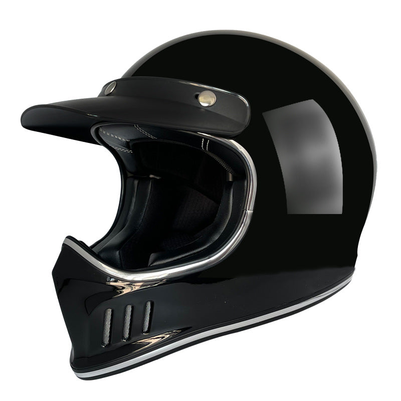 Retro Helmet FRP-02 with glasses