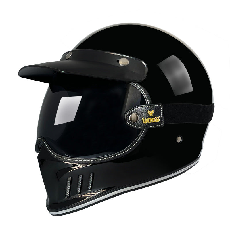 Retro Helmet FRP-02 with glasses
