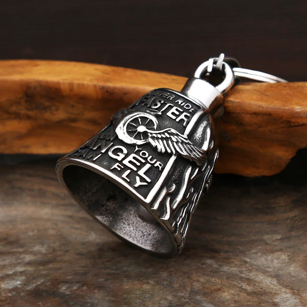 Bell Angel Wings Keychain