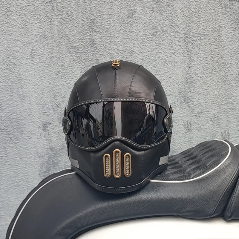 bikermental.com leather motorcycle helmet German Half Face Helmet,100% DOT /ECE Approved Cap Half Shell Helmet+Goggles Retro Open-Face with Adjustable Quick Release Buckle for Cruiser : Automotive Design Options and Use RideMorph Classic Helmet Leather