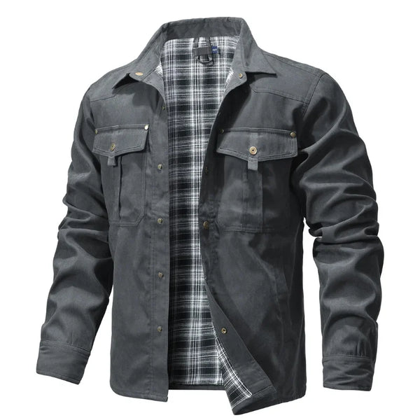 Casaco Ironwood Flannel vestido, estilo biker casual