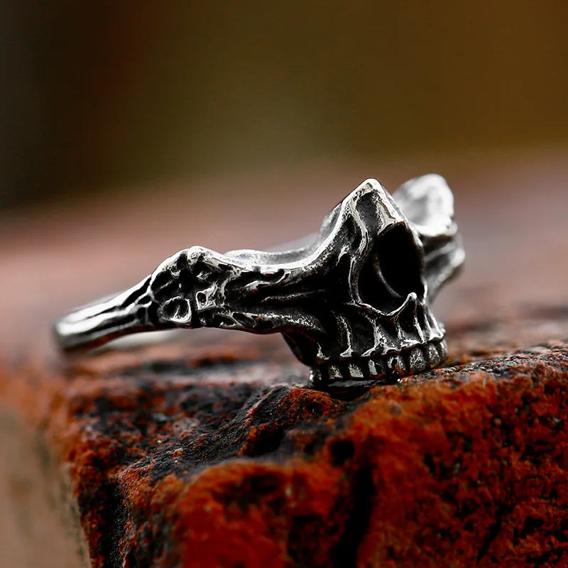 Half skull ring